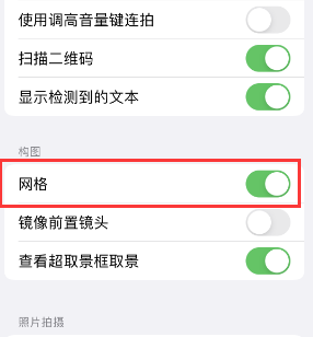 昌都苹果手机维修网点分享iPhone如何开启九宫格构图功能 